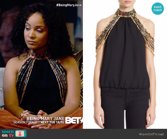 Alice + Olivia Breslin Top worn by Aaliyah Luckett (Raney Branch) on Being Mary Jane