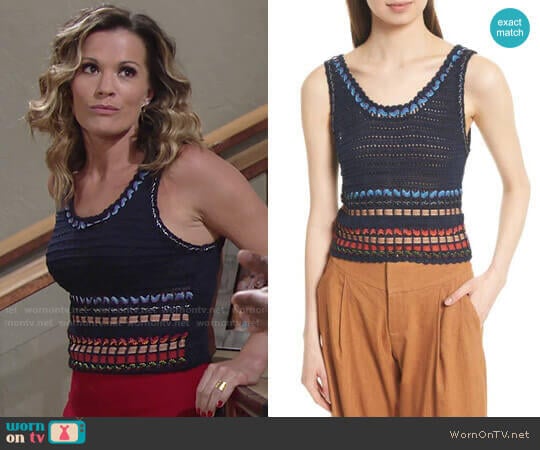 Alice + Olivia Dorian Tank worn by Chelsea Lawson (Melissa Claire Egan) on The Young and the Restless