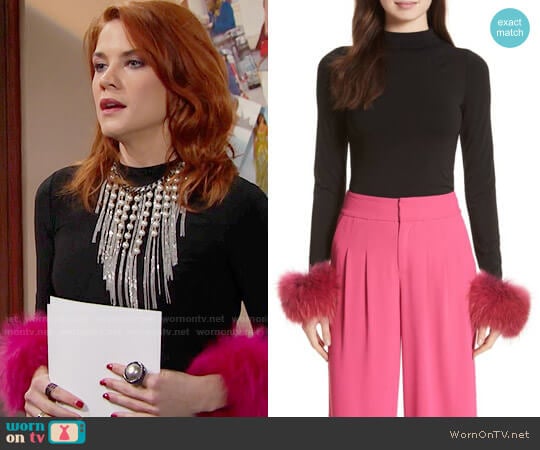 Alice + Olivia Haylen Top worn by Sally Spectra (Courtney Hope) on The Bold and the Beautiful