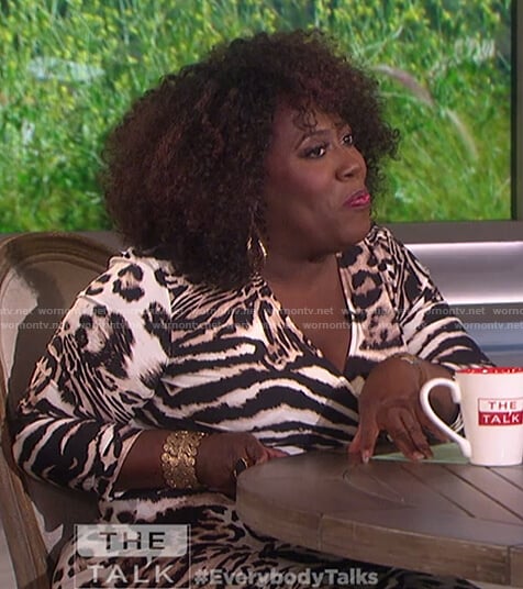 Sheryl's animal print wrap dress on The Talk