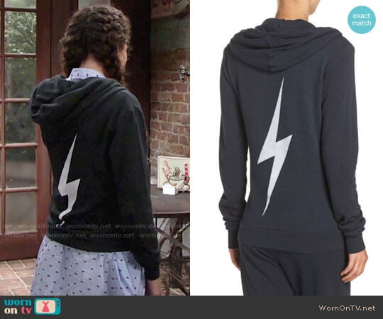 Aviator Nation Bolt Zip Hoodie worn by Mattie Ashby (Lexie Stevenson) on The Young and the Restless