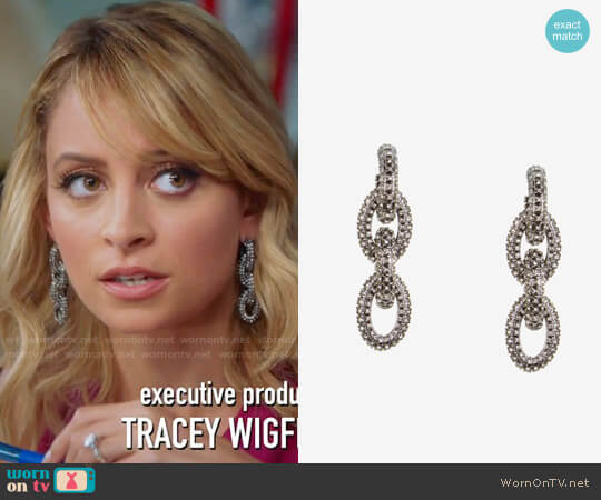 Bcbgmaxazria Pave Chain-Link Earrings worn by Portia Scott-Griffith (Nicole Richie) on Great News