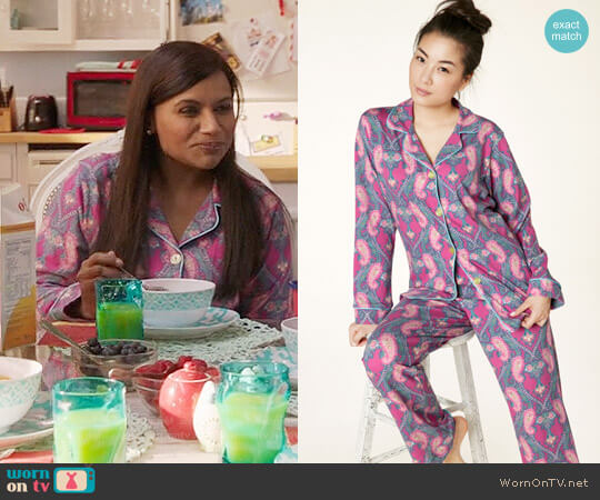 BedHead Pashmina Paisley Pajamas worn by Mindy Lahiri (Mindy Kaling) on The Mindy Project