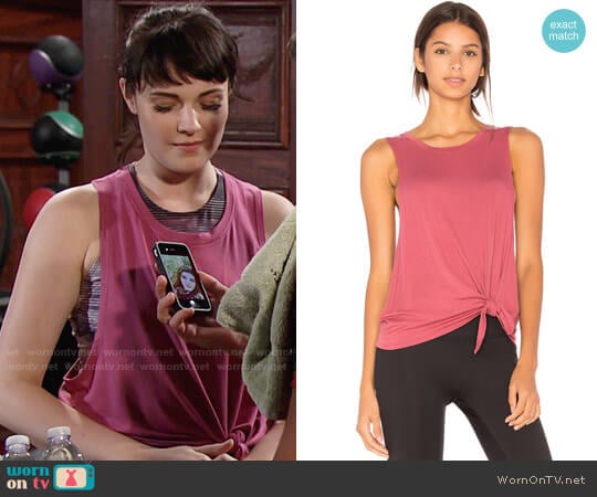 Beyond Yoga All Tied Up Racerback Tank worn by Tessa Porter (Cait Fairbanks) on The Young and the Restless