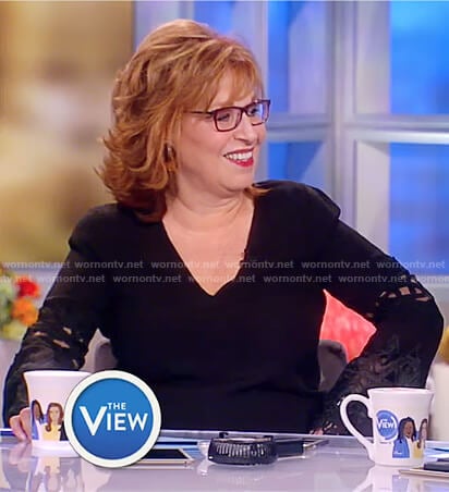 Joy's black lace sleeve top on The View