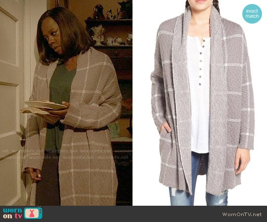 BP Oversize Windowpane Cardigan worn by Annalise Keating (Viola Davis) on How to Get Away with Murder