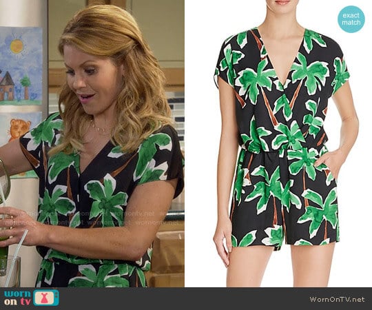 Cooper & Ella Esme Palm Tree Romper worn by DJ Tanner-Fuller (Candace Cameron Bure) on Fuller House