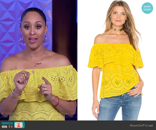 Davy Top by Cupcakes and Cashmere worn by Tamera Mowry on The Real