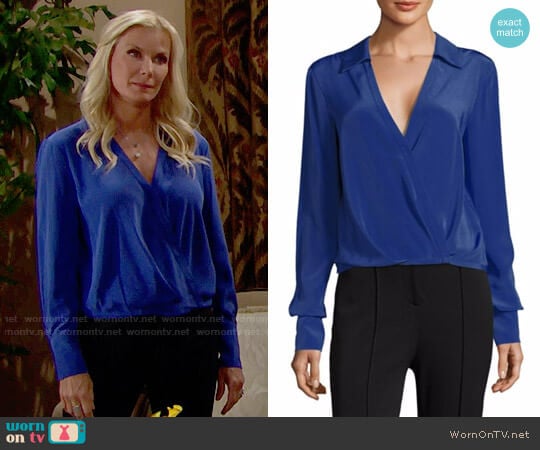 Diane von Furstenberg Collared Silk Blouse worn by Brooke Logan (Katherine Kelly Lang) on The Bold and the Beautiful