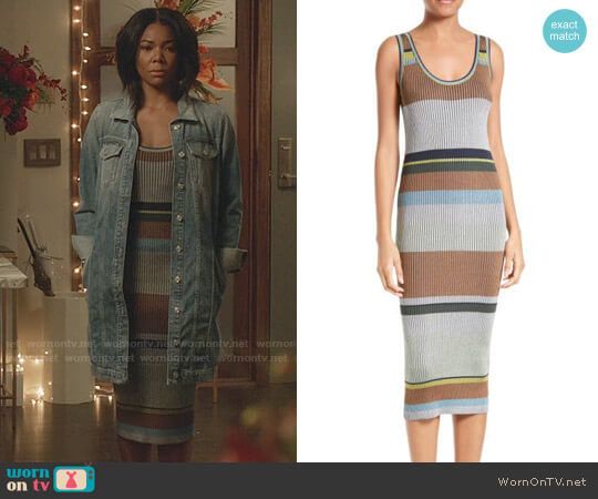 Diane von Furstenberg Stripe Tank Midi Dress worn by Mary Jane Paul (Gabrielle Union) on Being Mary Jane