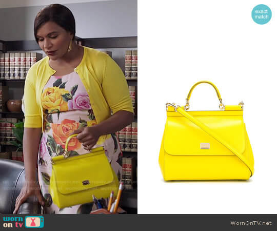 Dolce & Gabbana Medium Sicily Shoulder Bag  worn by Mindy Lahiri (Mindy Kaling) on The Mindy Project