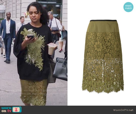 Dries van Noten Embroidered Skirt worn by Kat Edison (Aisha Dee) on The Bold Type