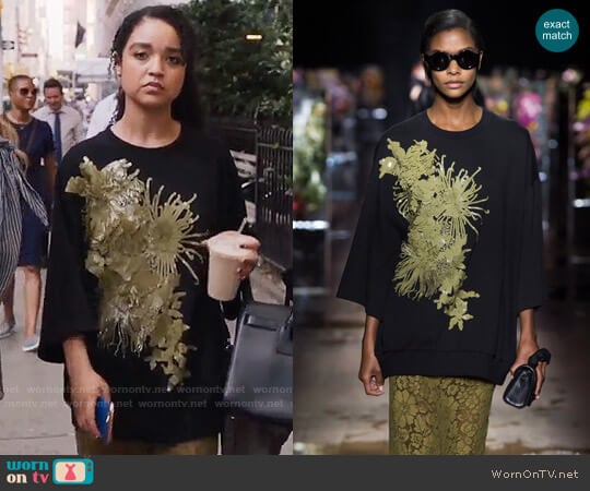 Dries van Noten Sequined Sweatshirt worn by Kat Edison (Aisha Dee) on The Bold Type