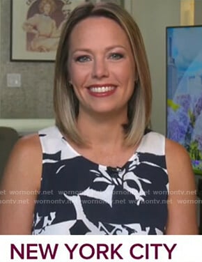 Dylan’s white and navy floral layered top on Today