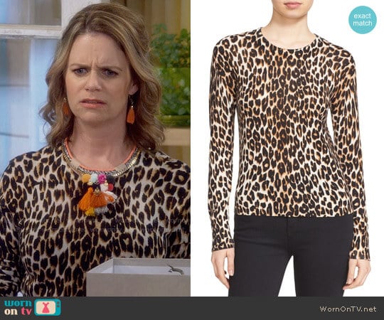 Equipment Shirley Leopard Sweater worn by Kimmy Gibbler (Andrea Barber) on Fuller House