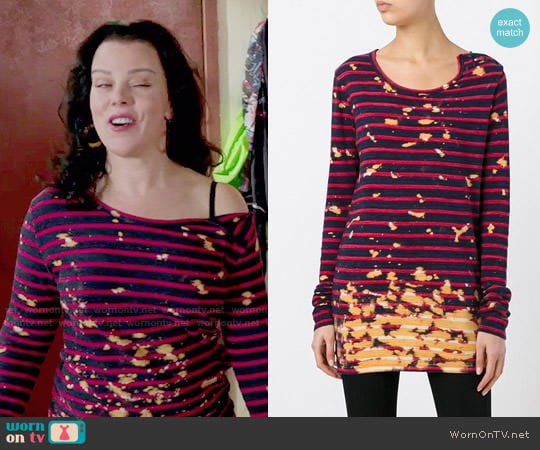 Faith Connexion Bleached Effect T-shirt worn by Maggie (Debi Mazar) on Younger