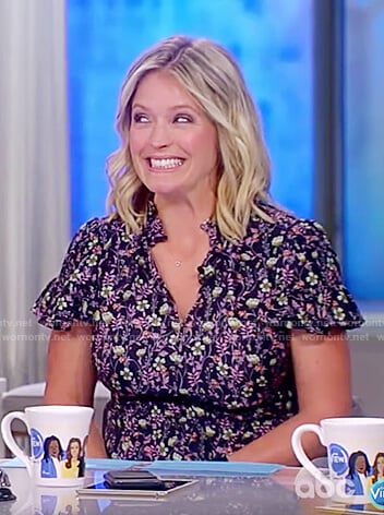 Sarah’s black floral silk dress on The View