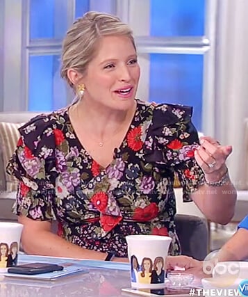 Sara's floral print v neck dress on The View