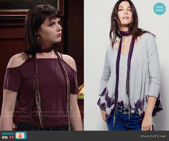 Free People Rhiannon Beaded Fringe Scarf worn by Tessa Porter (Cait Fairbanks) on The Young and the Restless