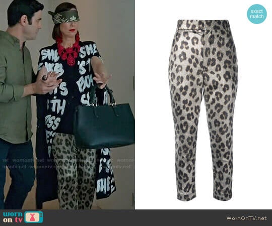 Haider Ackerman Leopard Print Pants worn by Diana Trout (Miriam Shor) on Younger