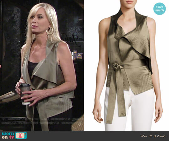 Halston Heritage Draped Satin Waistcoat worn by Ashley Abbott (Eileen Davidson) on The Young and the Restless