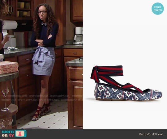 J. Crew Lily Lace-up Ballet Flats worn by Mattie Ashby (Lexie Stevenson) on The Young and the Restless