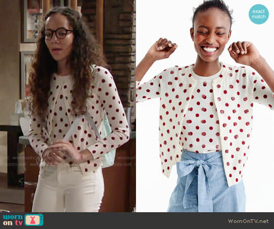 WornOnTV: Mattie’s red polka dot cardigan and top on The Young and the ...