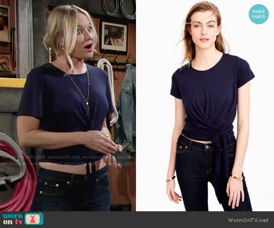 J. Crew Wrap T-shirt worn by Sharon Newman (Sharon Case) on The Young and the Restless