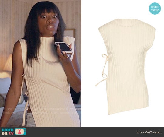 Jacquemus Tie-side ribbed wool top worn by Molly Carter (Yvonne Orji) on Insecure