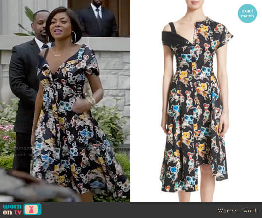 Jason Wu Floral Print Asymmetrical Cotton Dress worn by Cookie Lyon (Taraji P. Henson) on Empire