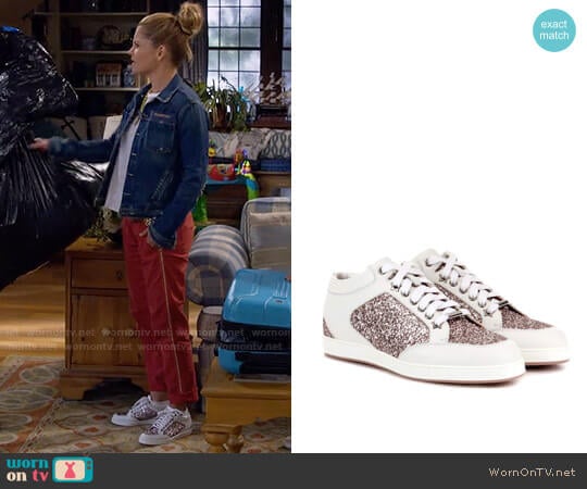 Jimmy Choo Miami Glitter Sandals worn by DJ Tanner-Fuller (Candace Cameron Bure) on Fuller House