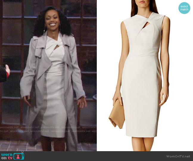 Karen Millen Twist-Front Sheath Dress worn by Hilary Curtis (Mishael Morgan) on The Young and the Restless