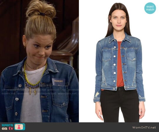 L'Agence Celine Denim Jacket worn by DJ Tanner-Fuller (Candace Cameron Bure) on Fuller House