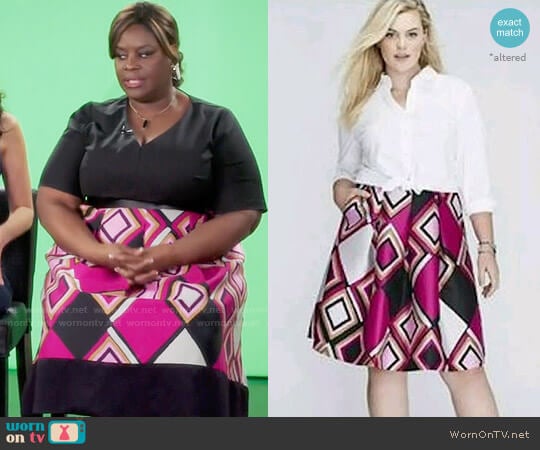 Diamond Pleated Skirt Lane Bryant worn by Barbara (Retta) on Girlfriends Guide to Divorce