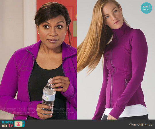 Lululemon Define Jacket in Regal Plum Purple worn by Mindy Lahiri (Mindy Kaling) on The Mindy Project