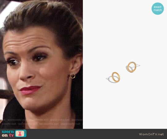 Madewell Pave Circle Stud Earrings worn by Chelsea Lawson (Melissa Claire Egan) on The Young and the Restless