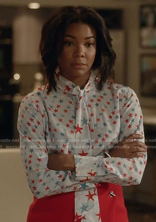 Mary Jane’s star print blouse on Being Mary Jane