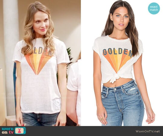 Mate the Label Golden Beau Tee worn by Phoebe Wells (Beau Garrett) on Girlfriends Guide to Divorce