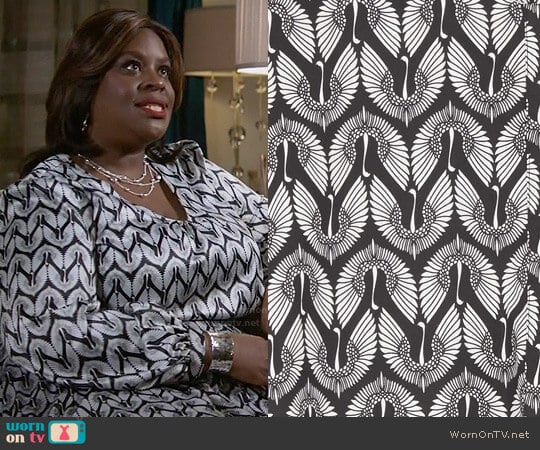 Melissa McCarthy Seven7 Stylized Bird Print Dress worn by Barbara (Retta) on Girlfriends Guide to Divorce