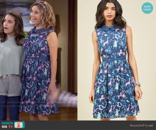 ModCloth Ethereal Enchantment Shirt Dress worn by Kimmy Gibbler (Andrea Barber) on Fuller House