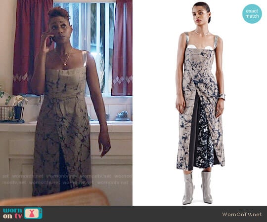 oxosi Reflection Adire Dress worn by Issa Dee (Issa Rae) on Insecure