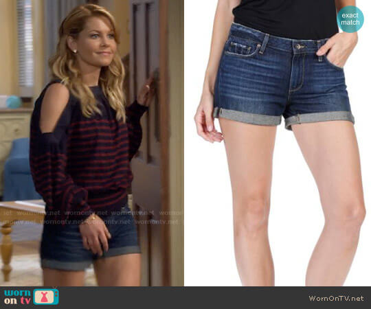 Paige Jimmy Jimmy Denim Shorts in Virginia worn by DJ Tanner-Fuller (Candace Cameron Bure) on Fuller House