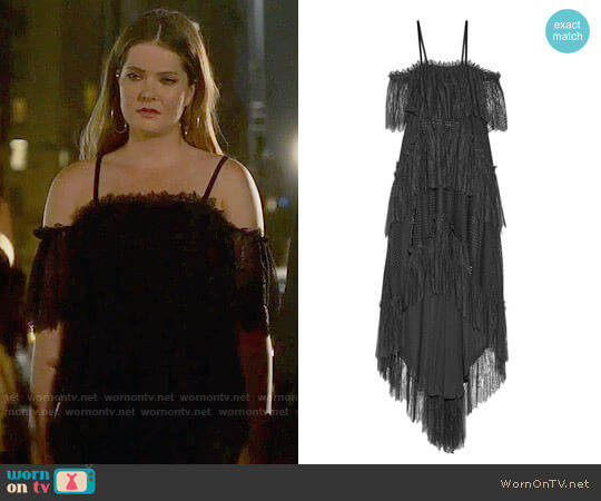 Philosophy Di Lorenzo Serfini Asymmetric Tiered Lace Dress worn by Sutton (Meghann Fahy) on The Bold Type