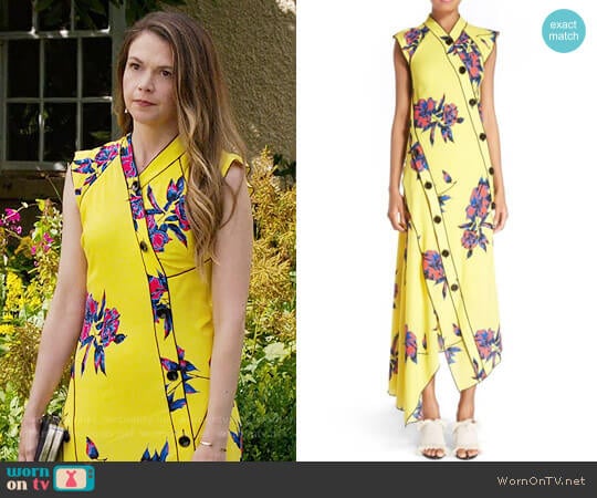 Proenza Schouler Floral Print Silk Georgette Dress  worn by Liza Miller (Sutton Foster) on Younger