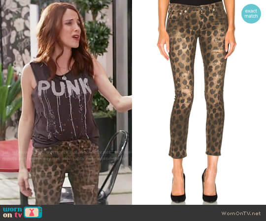 R13 Kate Leopard Jeans worn by Jo (Alanna Ubach) on Girlfriends Guide to Divorce