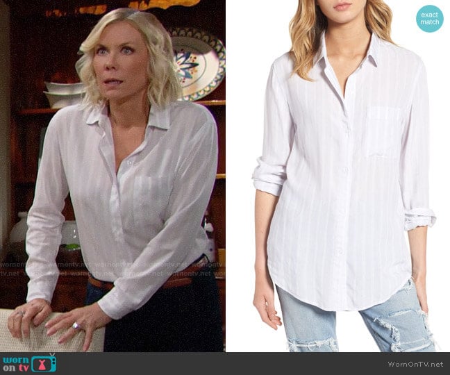 WornOnTV: Brooke’s white striped button down shirt on The Bold and the ...