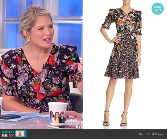 Mixed Floral Print Silk Dress by Rebecca Taylor worn by Sara Haines on The View