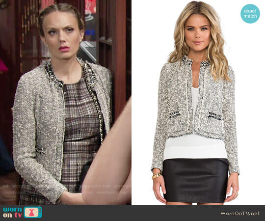 Rebecca Taylor Embellished Tweed Jacket worn by Abby Newman (Melissa Ordway) on The Young and the Restless