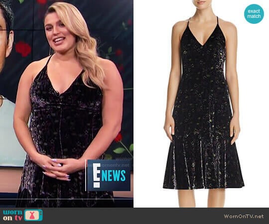 Floral Velvet Slip Dress by Rebecca Taylor worn by Carissa Loethen Culiner on E! News