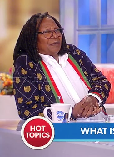 Whoopi’s tiger print cardigan on The View